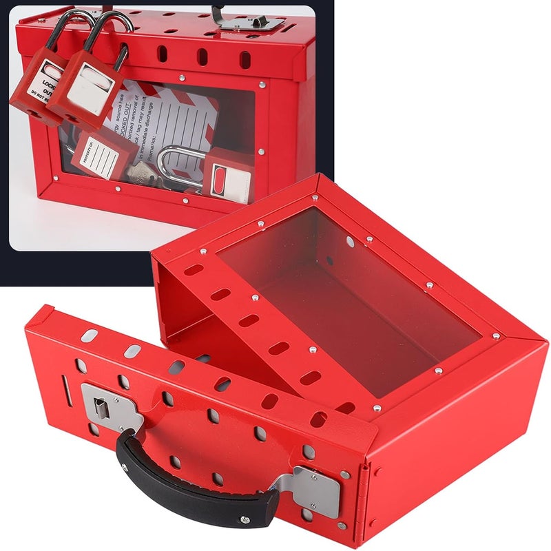 klarako Group Lock Box with Transparent Window, Portable Safety Lockout Tagout Box for Office, Shopping Mall, Home, Company - Image 5