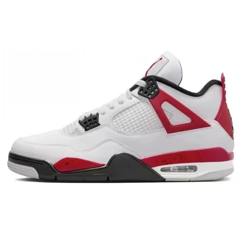 Putian Aj4 Mid-Top Versatile Retro Basketball Shoes Jordan 4 Psg Black and Red Lightning Unisex Running Shoes - Image 1