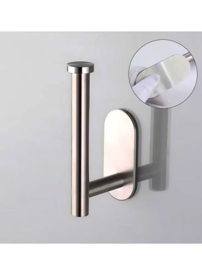 NOOM Stainless Steel Toilet Paper Holder Silver 15x5cm Wall Mounted Bathroom Accessory for Home and Outdoor Use - Image 5