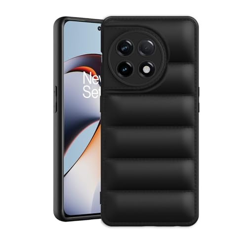Plus Puffer Case Camera Protection Soft Back Cover for OnePlus 11R 5G - Black - Image 1