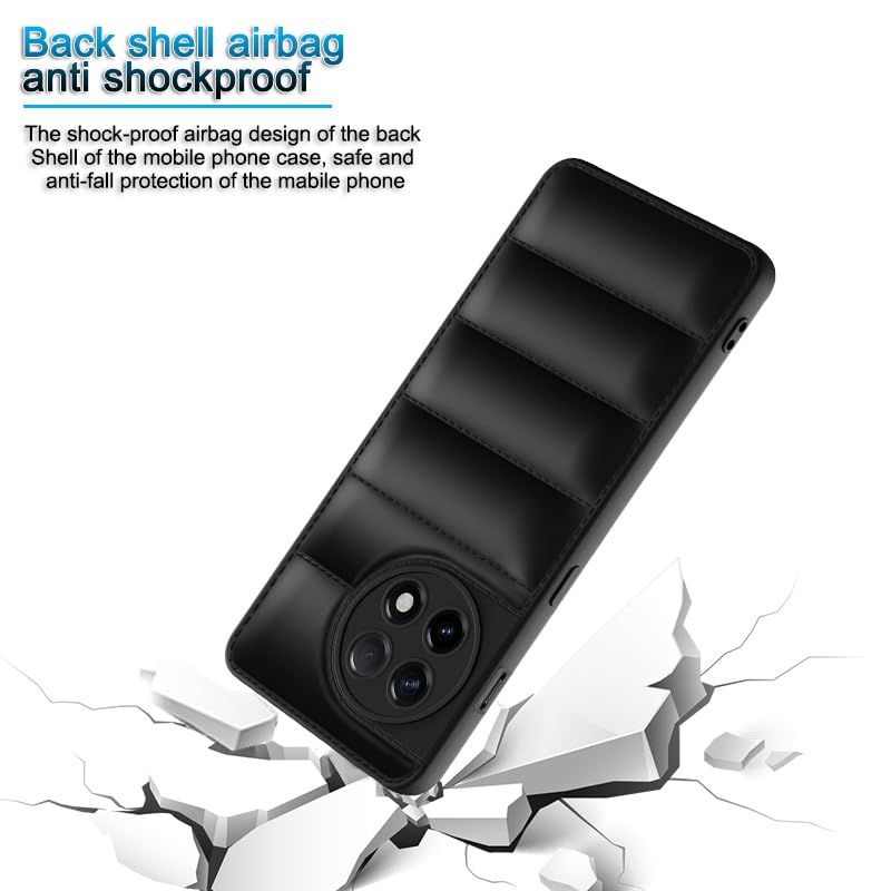 Plus Puffer Case Camera Protection Soft Back Cover for OnePlus 11R 5G - Black - Image 4