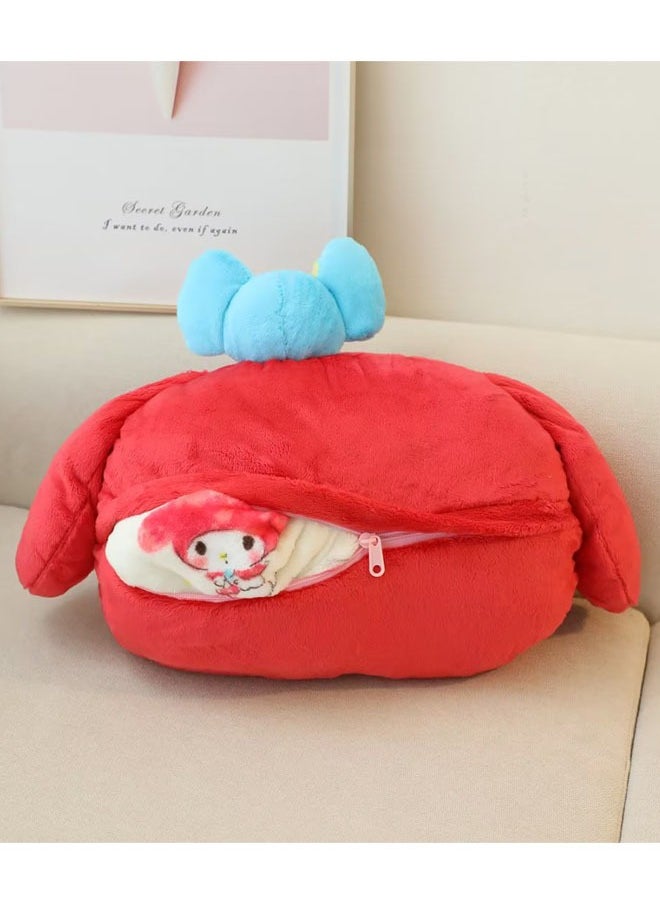 Sanrio - Cartoon Sanrio Melody 2-in-1 pillow flannel blanket set, suitable for plane and train travel, camping or office nap blanket (blanket size 150cmx100cm) - Image 1