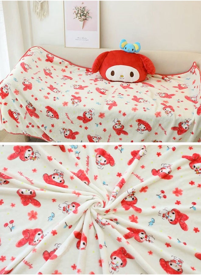 Sanrio - Cartoon Sanrio Melody 2-in-1 pillow flannel blanket set, suitable for plane and train travel, camping or office nap blanket (blanket size 150cmx100cm) - Image 1