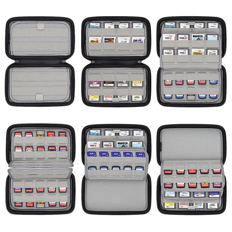 sisma 72 Game Case Compatible with Nintendo Game Cartridges Fits 40 Switch Games & 32 DS 3DS Games, Game Card Holders Organizer Storage Bag - Image 3