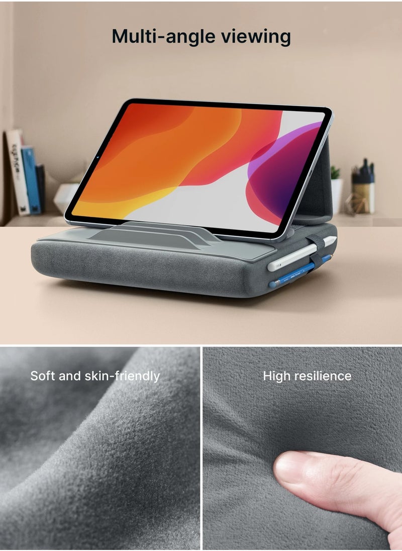 JSAUX - JSAUX Tablet Pillow Stand, Holder Dock for Lap, Bed and Desk Compatible with iPad Pro, Air Mini, Kindle, Tablets, Phones, E-Reader, Books Devices Grey - Image 1