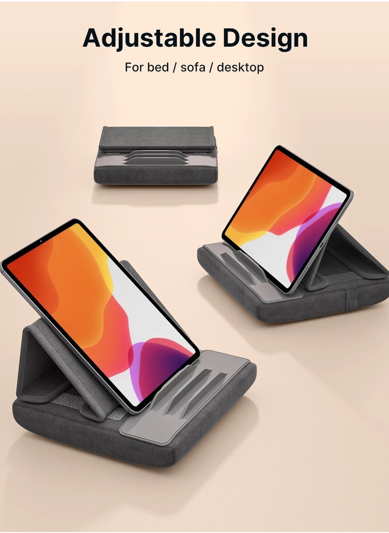 JSAUX - JSAUX Tablet Pillow Stand, Holder Dock for Lap, Bed and Desk Compatible with iPad Pro, Air Mini, Kindle, Tablets, Phones, E-Reader, Books Devices Grey - Image 1