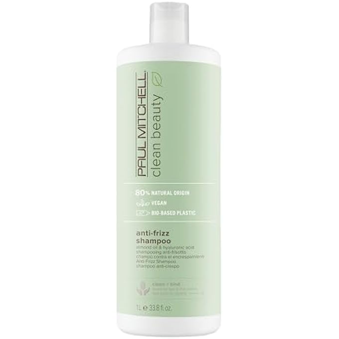 Paul Mitchell CLEAN BEAUTY ANTI-FRIZZ SHAMPOO, SMOOTHES HAIR, CALMS FRIZZ, FOR TEXTURED, FRIZZ-PRONE HAIR, 33.8 FL. OZ. - Image 1