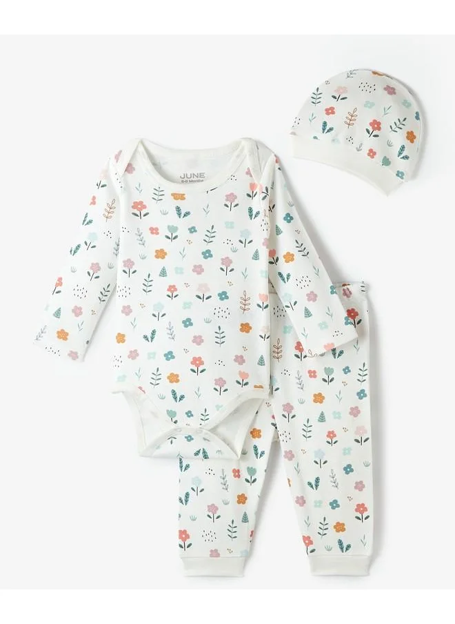 جون June Baby 3-Pack Newborn Set Ecru