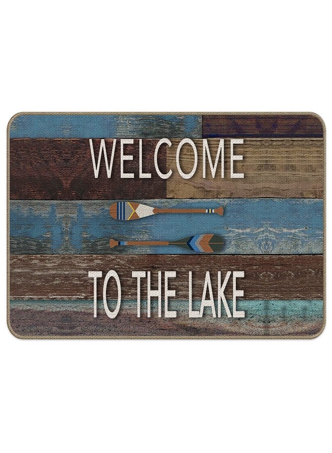 XAPEK Welcome to The Lake Decorative Indoor Outdoor Doormat, New House Front Door Mat 18 x 30 Inch for Lake Home Room Entrance, Lake Porch Mat, Lake Themed Room Decor Doormat, Lake Paddle Decor Mat - Image 1