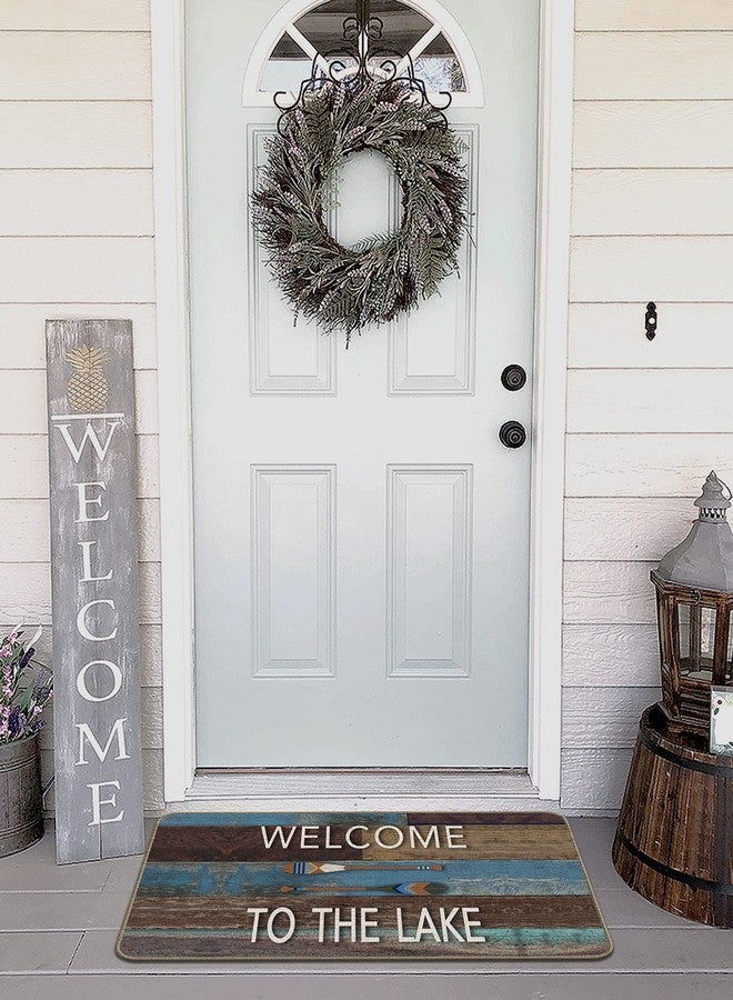 XAPEK Welcome to The Lake Decorative Indoor Outdoor Doormat, New House Front Door Mat 18 x 30 Inch for Lake Home Room Entrance, Lake Porch Mat, Lake Themed Room Decor Doormat, Lake Paddle Decor Mat - Image 3
