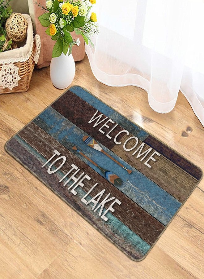 XAPEK Welcome to The Lake Decorative Indoor Outdoor Doormat, New House Front Door Mat 18 x 30 Inch for Lake Home Room Entrance, Lake Porch Mat, Lake Themed Room Decor Doormat, Lake Paddle Decor Mat - Image 2
