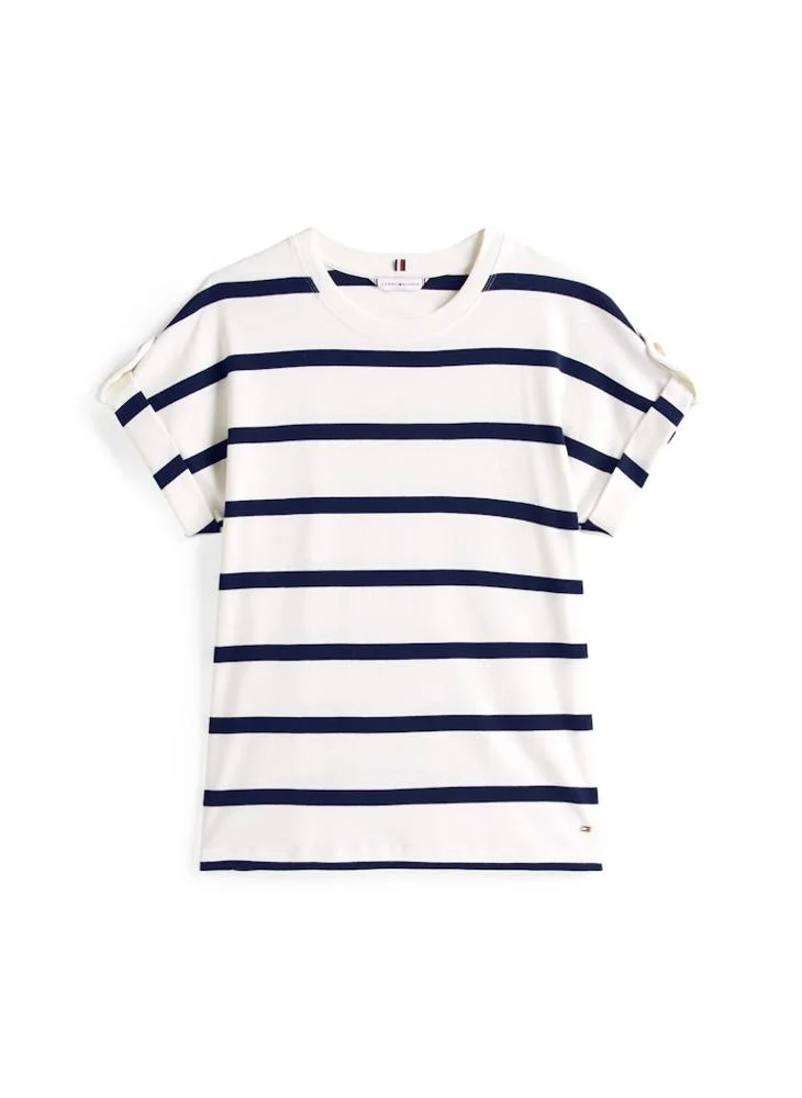 TOMMY HILFIGER GOLD BUTTON MDRN crew neck Short Sleeve T-shirt