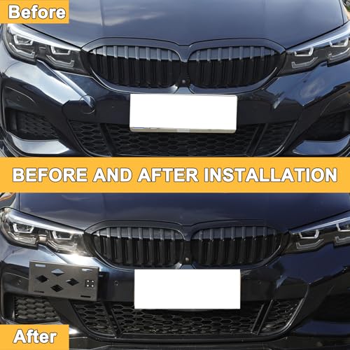 Sekhyna Front Bumper Tow Hook License Plate Frame Bracket Compatible with BMW 3 Series G20 20202026No Drill Tow Bumper Tow Hole Hook License Plate Mount Adapter Relocation Kit Accessories Only for G20 - Image 3