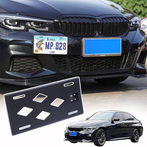 Sekhyna Front Bumper Tow Hook License Plate Frame Bracket Compatible with BMW 3 Series G20 20202026No Drill Tow Bumper Tow Hole Hook License Plate Mount Adapter Relocation Kit Accessories Only for G20 - Image 1