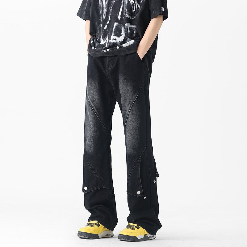 Unisex Classic Denim Jeans Loose Fit Daily Outdoor Wear - Image 2