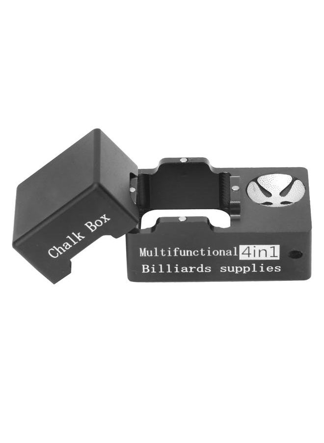 Thoraya 4 in 1 R2 Multi Function Universal Billiard Cue Chalk Holder Portable Mini Cue Tips Chalk Box(Black )  - Image 2