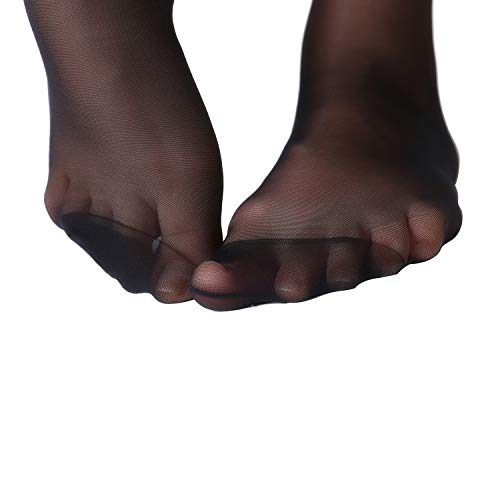 MANZI 12 Pairs Nylon Pantyhose Socks Ankle Sheer Hosiery One Size Black - Image 5