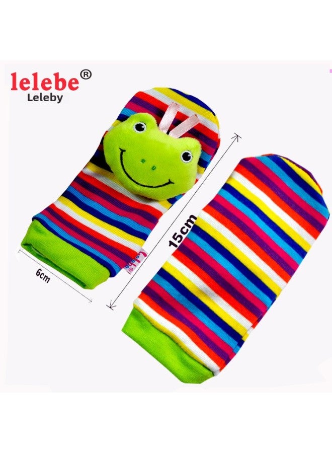 GELESE Lelebe Direct Supply Baby Watch Band Rattle Socks Wrist Band Newborn Children Baby Toys 0-1 Years Old-Color:No Card-Frog - Image 3