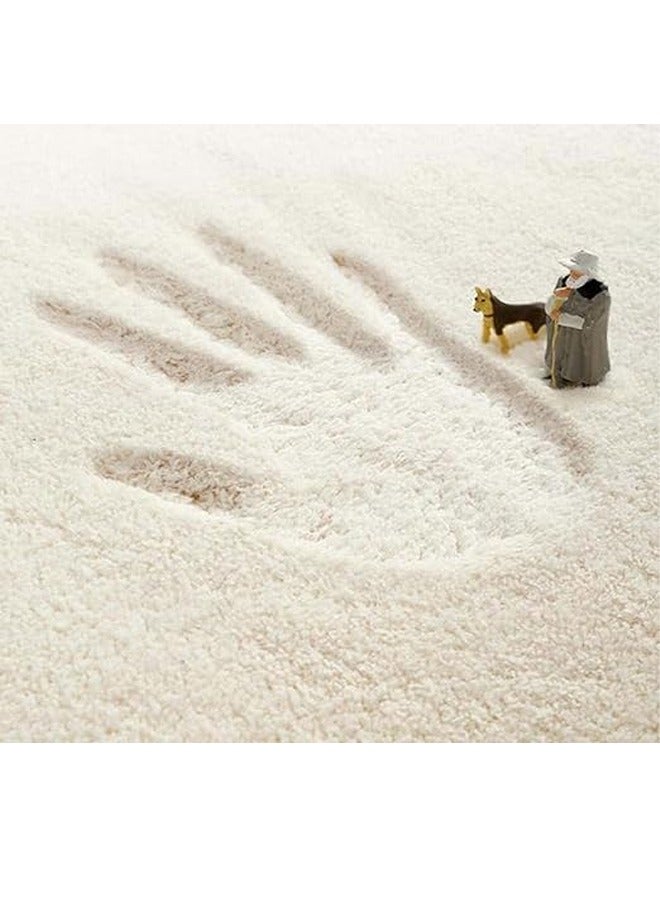 إن كي أكس سجادة مستديرة منفوشة بمساحة كبيرة 200 × 200 سم (قطن كشمير) - Image 3