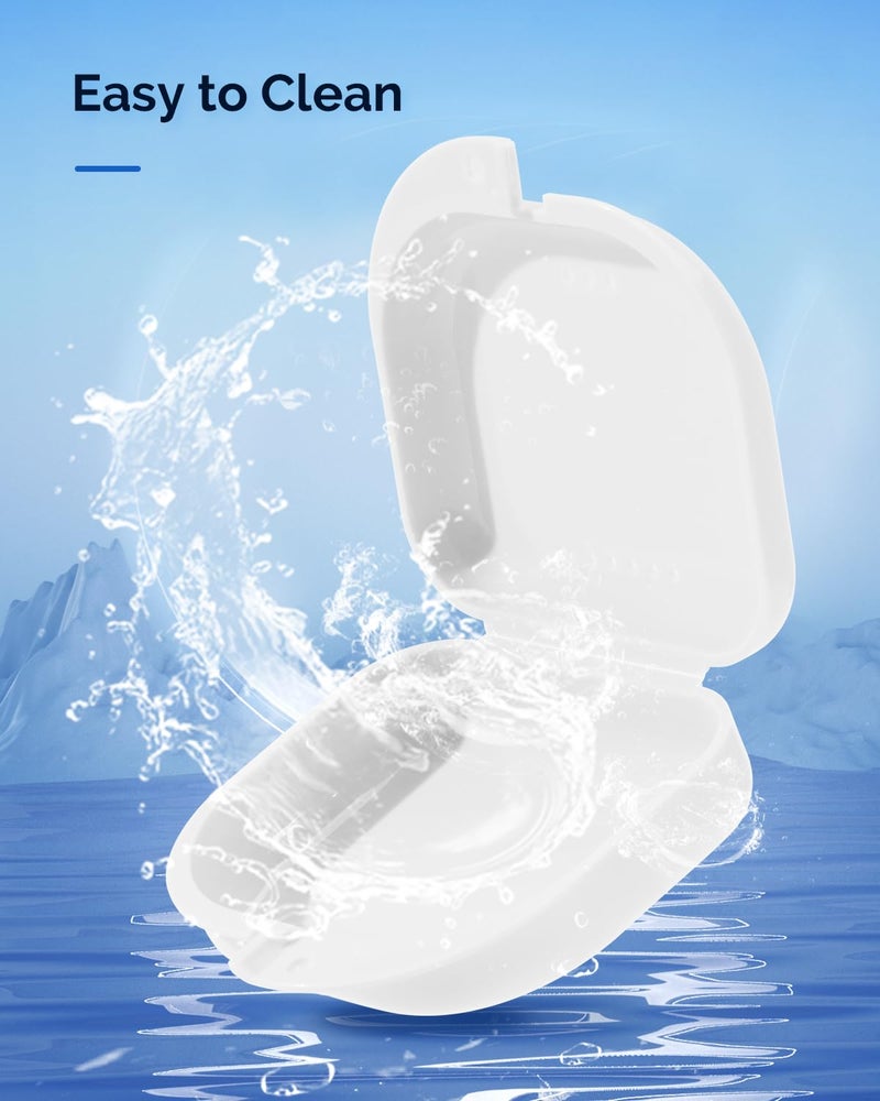 JMU Retainer Case with Vent Holes, Mouth Guard Case with Tight Snap Closure (White) - Image 4