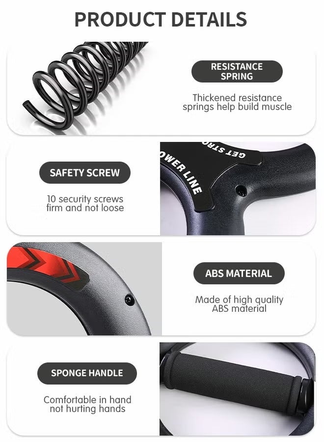 Cuken 1 Pcs Wrist Grip Strengthener, Adjustable Hand Grip Strengthener, Grip Strength Trainer, 20kg Resistance Wrist and Forearm Trainer with Portable Spring Design, Multifunctional Arm Muscle Exerciser for Gym, Home Workout and Rehabilitation, Fitness Gift, Black - Image 3