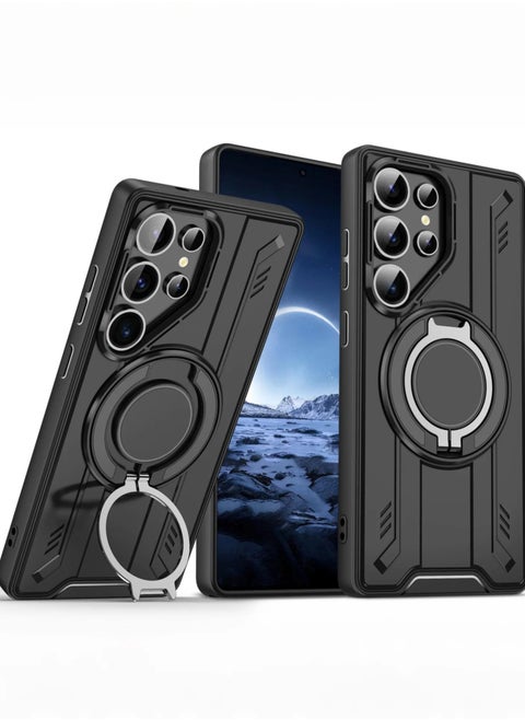 Samsung Galaxy S24 Ultra cover with Full Camera Lens Protection, Soft TPU Anti-Scratch Shockproof Phone Case with Wireless Charging for Samsung Galaxy S24 Ultra 5G, Black
