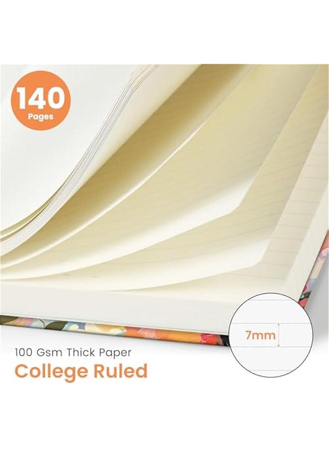 Arabest Lined Spiral Journal Notebook for Women, Cute A5 College Ruled Hardcover Notebook for Work & Note Taking, Aesthetic Pretty Journal for Writing, 140 s, Pastel Garden - Image 2