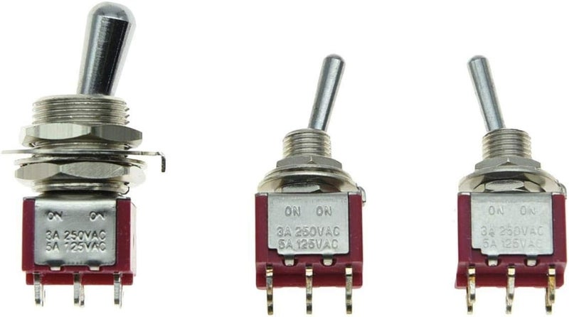 KAISH SALECOM Guitar Fat Bat Toggle Switch DPDT 2 Way ON ON with 2 Mini ON ON Toggle Switches - Image 1