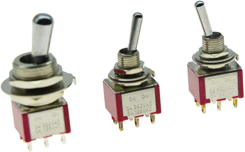 KAISH SALECOM Guitar Fat Bat Toggle Switch DPDT 2 Way ON ON with 2 Mini ON ON Toggle Switches - Image 2