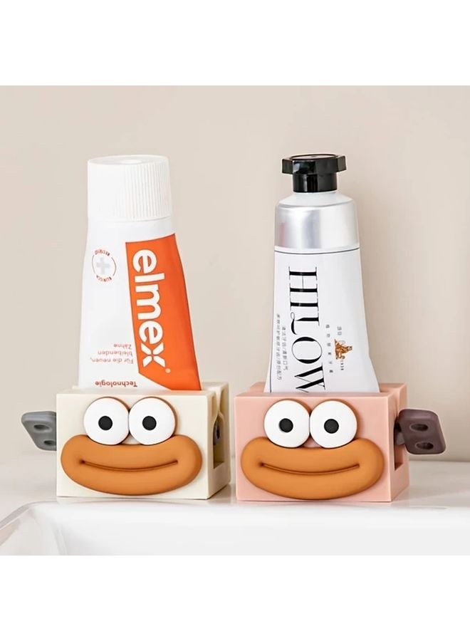 2pcs Cute Cartoon Toothpaste Face Wash Squeezer Portable Automatic Dispenser For Home Travel - Image 1