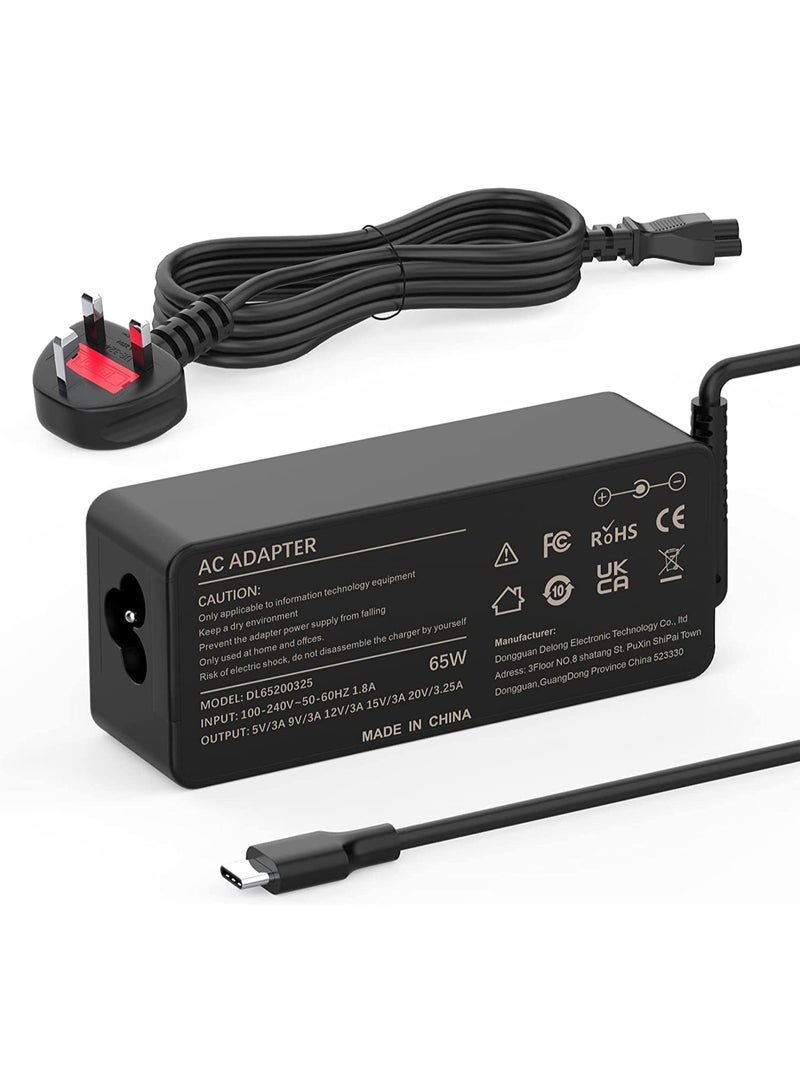 Zexen 65W USB-C Power Supply Charger for ThinkPad x1 Carbon T14 T15 T480 T480s T490 T490s T580 T590 X13 X280 X380 X390 E14 E15 E480 E490 E580 E590 L13 L380 L390 L480 P52s Yoga 720 910 920 Chromebook - Image 2