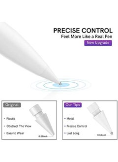 Excefore Replacement Tips For Pencil 2 Pack Compatible With Pencil 2Nd Gen And 1St Gen No Wear Out Fine Point Precise Control Pen Like Nibs For Pencil White 1.3Mm  - Image 3