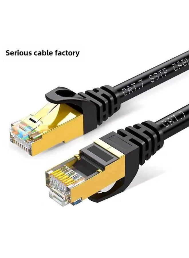 Class 7 10 Gigabit Finished Network Cable Cat7 Double Shielded Oxygen-free Copper Data Center Project Dedicated Test Network Cable Jumper-Color:Black-Line Length:10 M  - Image 2
