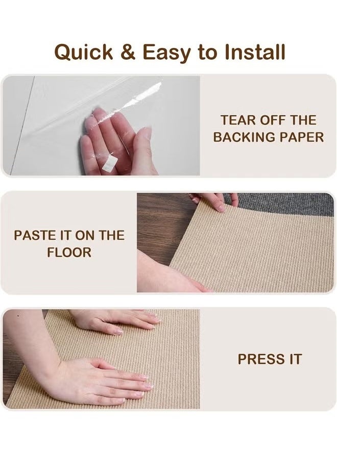 HQ-GAMING - Self Adhesive Carpet Tiles Anti-Slip Reusable Carpet Squares Peel and Stick Carpet Squares with Padding Attached Floor Tile Easy Install DIY for Bedroom Living Room (White 6pcs) - Image 1