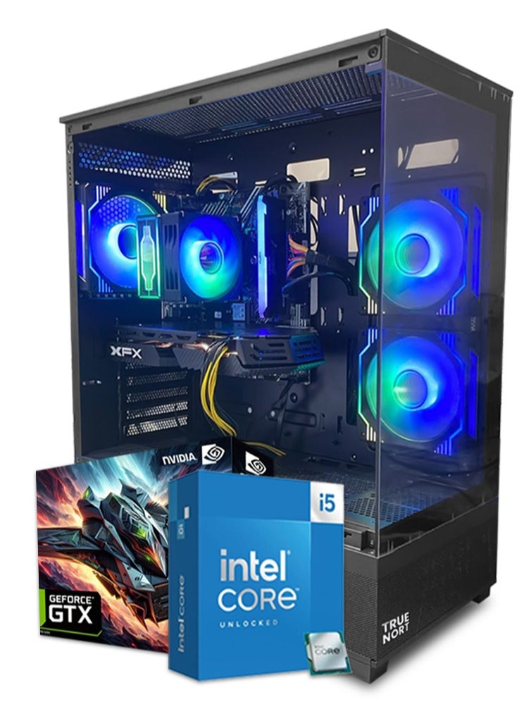 Truenort - Eclipse Fury All In One Bundle Gaming PC, Intel Core i5-11400F Processor/ NVIDIA GTX 1650 4GB GPU/ 16GB  RAM/ 1TB  SSD/ Built-In WIFI/ 24" FHD Monitor/ Keyboard, Mouse & Headphone Set/ Windows 11 Pro /  TrueNort RGB Gaming Case Black - Image 1