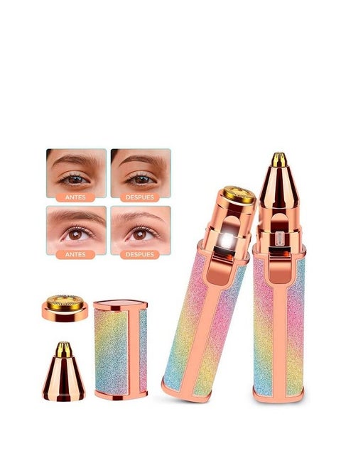 Facial Hair Remover for Women, 2 in 1 Electric Shaver and Trimmer for Women, Painless, USB Rechargeable, Built-in LED Light Shaver for Lip, Chin, Nose004