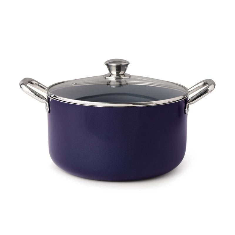 Fackelmann Ceramic Nonstick Biryani Pot,Handi,Casserole W Glass Lid 24Cm|German Technology|Non-Toxic|Pfoa,Bpa & Nickel-Free|Induction Base- All Stoves|Even Heating|Pulao,Biryani,5 Litre,Royal Blue - Image 5