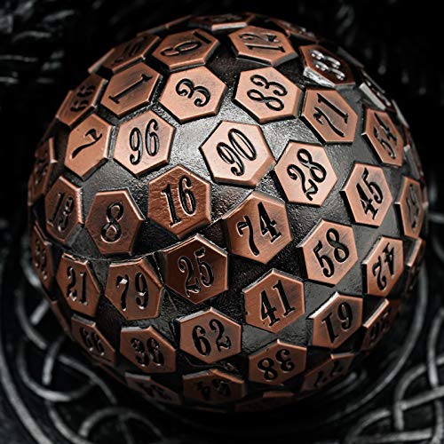 Cusdie D100 DND Metal Dice 100 Sided Giant Metal Dice Single D100 with Gift Box for RPGs Ancient Copper - Image 5