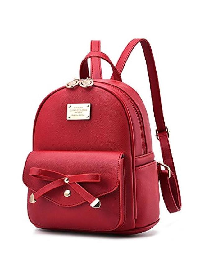 Arabest Girls Bowknot Cute Leather Backpack Mini Backpack Purse for Women  - Image 1