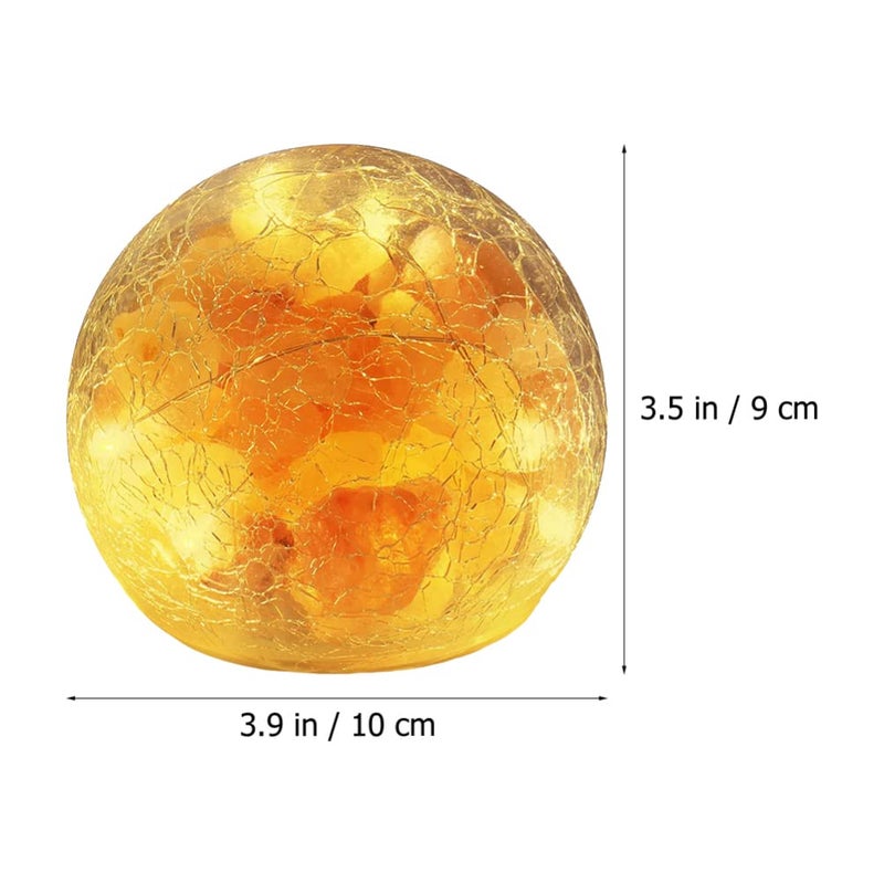Uonlytech Salt Rock Lamp Battery Powered Himalayan Pink with Crackle Glass Ball Rock Salt Night Light for Bedroom Home Decor - Image 2