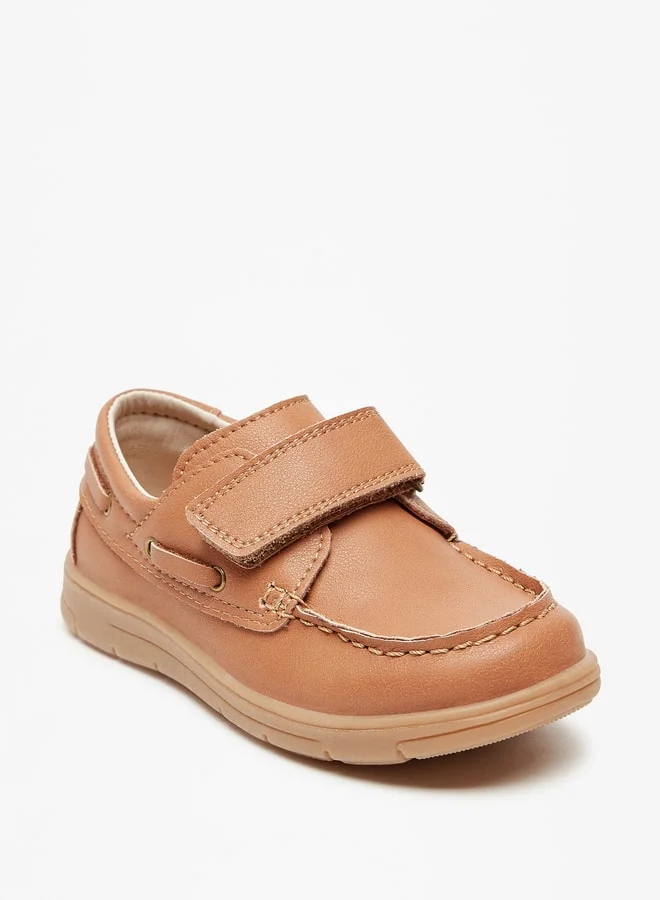 جونيورز Boys Textured Loafers With Hook And Loop Closure