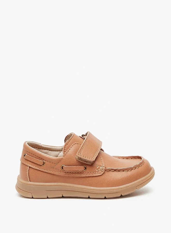 جونيورز Boys Textured Loafers With Hook And Loop Closure