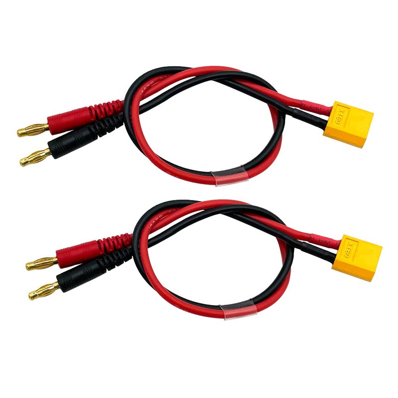Fly Rc 2Pack Xt60 Male Connector Plug To 4Mm Banana Plugs Battery Charge Lead Adapter Cable For Rc Helicopter Quadcopter Xt60 Lipo Battery Dji Phantom Battery - Image 3
