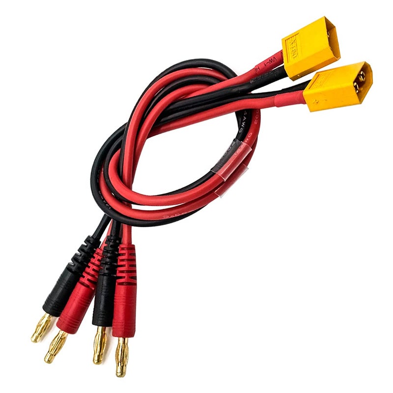 Fly Rc 2Pack Xt60 Male Connector Plug To 4Mm Banana Plugs Battery Charge Lead Adapter Cable For Rc Helicopter Quadcopter Xt60 Lipo Battery Dji Phantom Battery - Image 2