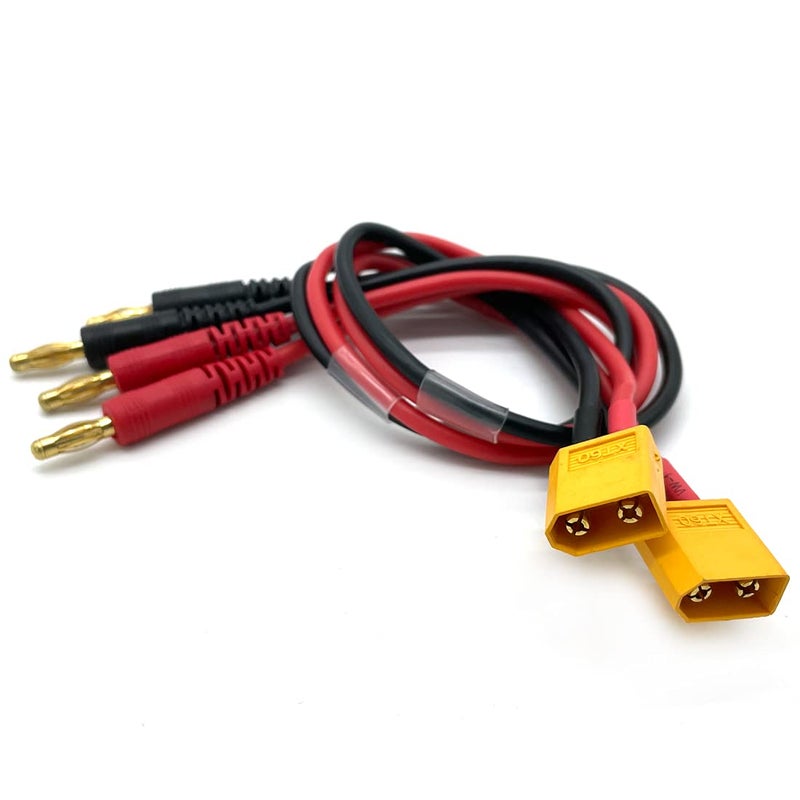 Fly Rc 2Pack Xt60 Male Connector Plug To 4Mm Banana Plugs Battery Charge Lead Adapter Cable For Rc Helicopter Quadcopter Xt60 Lipo Battery Dji Phantom Battery - Image 1