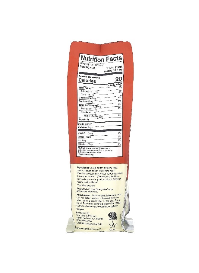 teeccino - Teeccino, Mushroom Herbal Coffee, Reishi Eleuthero, Dark Roast, Caffeine Free, 10 oz (284 g) - Image 1