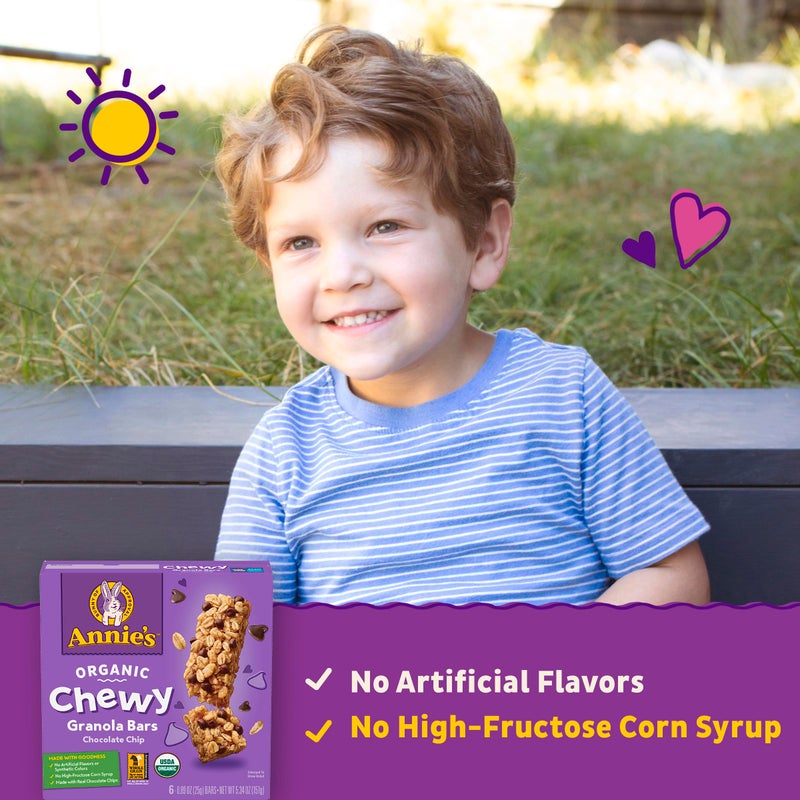 Annie's Organic Chewy Granola Bars, Chocolate Chip, 6 Bars, 5.34 oz - Image 3