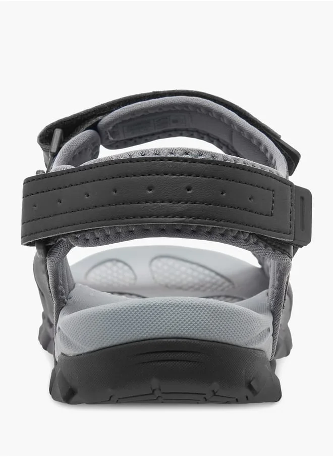 كابا Men's Solid Sandals with Hook and Loop Closure