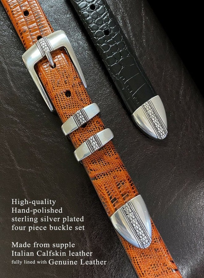 Belts.com Brandon_Genuine Full-Grain Cowhide Leather Designer Golf Dress Belt 1-1/8"(30mm) Wide (Alligator Black, 36) - Image 3