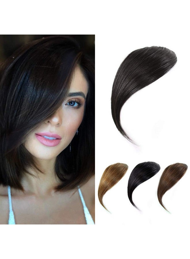 DSOAR Side Bangs Clip In Bangs Real Human Hair Bang Natural Clip On Side Bang Straight Fringe Hair Extension(Natural Black) - Image 1